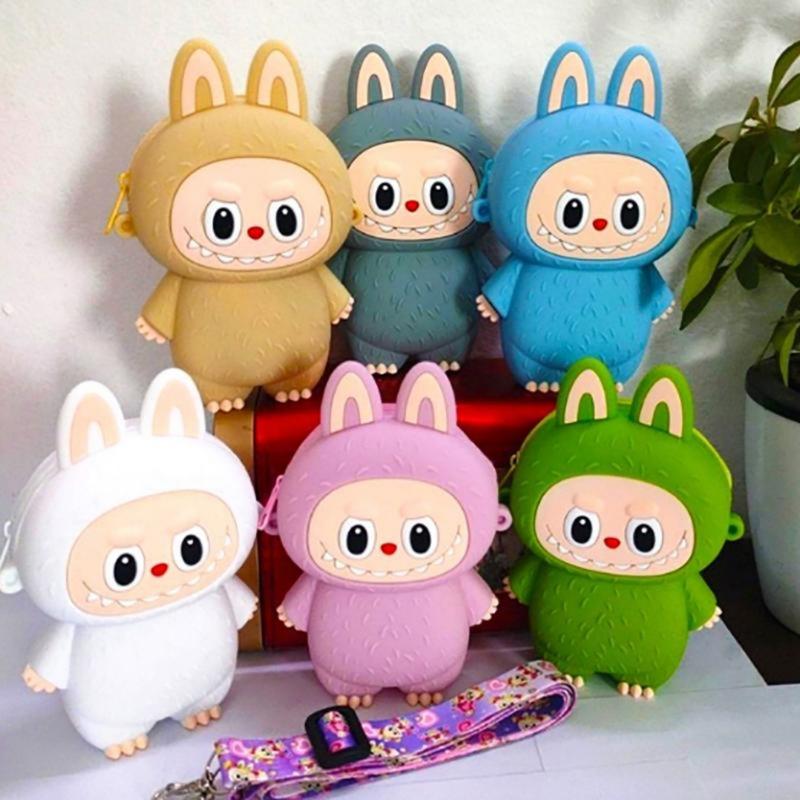 Product Introduction of Labubu Silicone Coin Purse Children's Cartoon Outdoor Crossbody Bag Student Travel with Storage Bag 25
