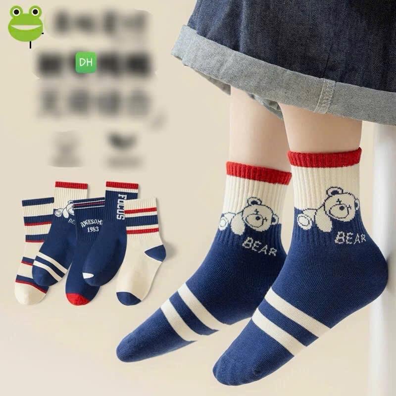 Set 10 đôi tất cotton cho bé trai từ 1 đến 12 tuổi, sợi bông mềm mại 3