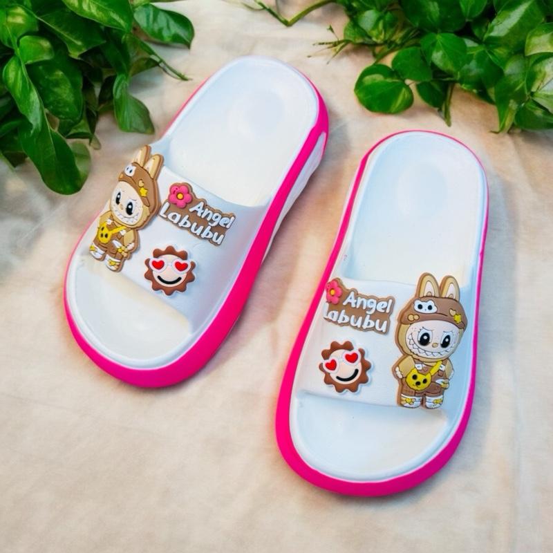 Mua 1 đôi tặng thêm 1 đôi cùng mẫu khác màu dép bánh mì hình thỏ labubu may mắn cho bé trai bé gái hàng mềm êm chân