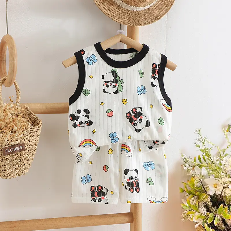 0-5 Years Old Children's Vest and Shorts Set, Boys and Girls Baby T-Shirt