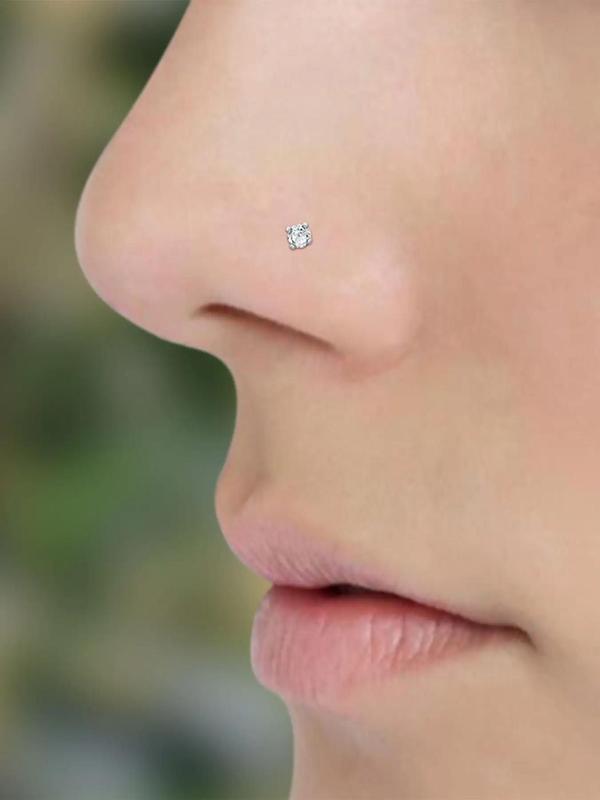 Elegant Rhinestone Decorated Nose Studs, 18pcs Stainless Steel Nose Rings, Nose Piercing Jewelry for Women and Men, Body Jewelry for Summer Party 6
