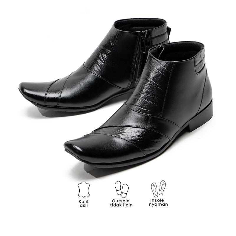 Sepatu Boot Formal Pria Boots Pantofel Kulit Asli Boots Kerja Pria Kulit Sapi Kode 0322 0