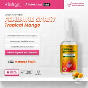 Vitaluxa Feminine Tropical Mango Spray 60ml - Aroma Mangga Manis & Extract Daun Sirih untuk Kesehatan & Kebersihan Area Kewanitaan