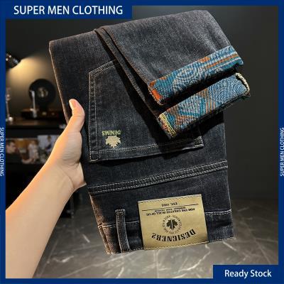 Quần Dài Jean Nam, Hàng Thật, Bán Chạy, Co Giãn, Dáng Ôm, Ống Thẳng, Thêu In Họa Tiết, Giá Cả Phải Chăng, Lót Lông Cừu Sang Trọng, Thích Hợp Cho Mùa Thu Và Mùa Đông