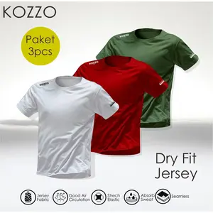 Kaos Olahraga 3 in 1 Pria T-Shirt  Lari Baju Dry Fit Quickdry Breathable Sport Gym Jersey Milano