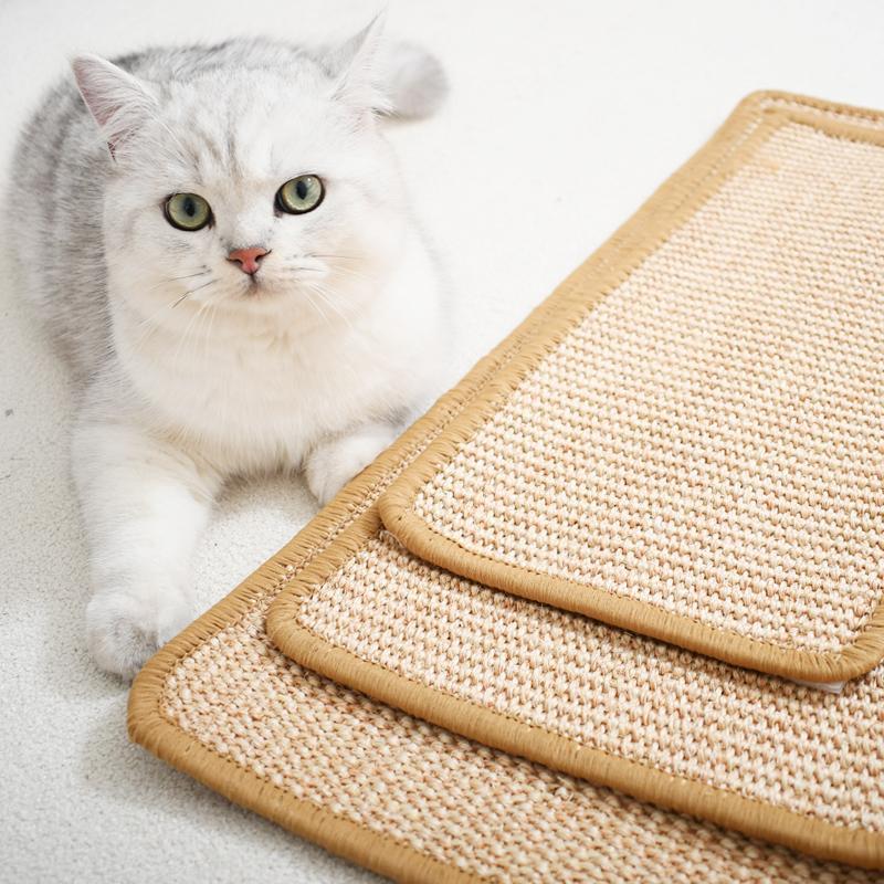 Stickable Cat Scratching Mat, Non-slip Sisal Rope Cat Scratcher Toy, Cat Scratcher Pad, Home Pet Natural Furniture Accessories 7