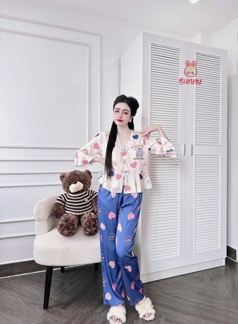Product Introduction of Pyjama TNQD form babydoll - tay lỡ - chất liệu lụa latin - size <58kg Nữ 13