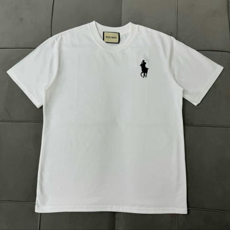 Áo phông logo hình ngựa thêu cổ tròn nam nữ chất cotton co giãn 1
