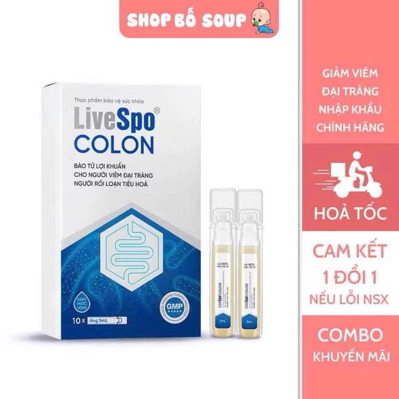  Men vi sinh chứa Bào tử lợi khuẩn dùg cho Viêm Đại Tràng Tiêu chảy Táo bón - LiveSpo Colon 10 ống  