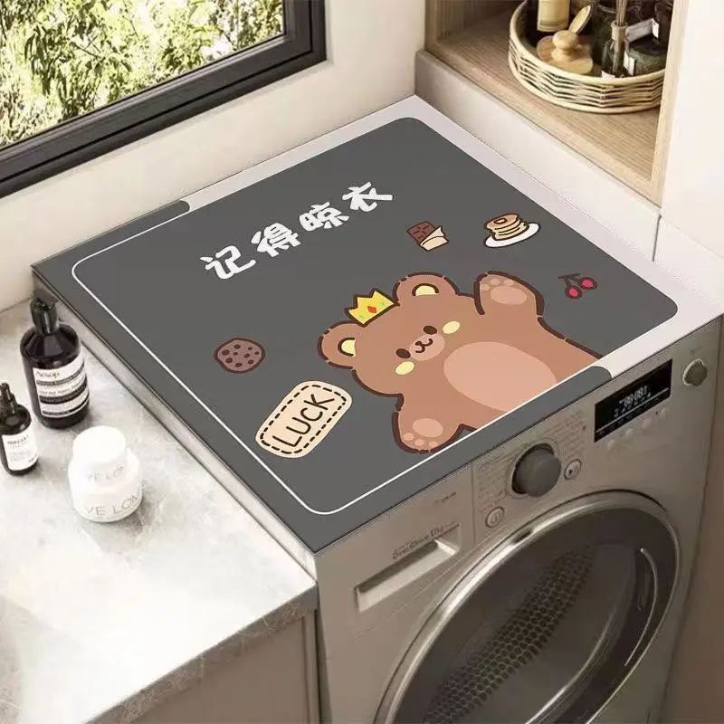 Tấm Lót Nắp Máy Giặt, Phong Cách Cổ Điển Mỹ Thấm Hút, Chống Nắng, Bảo Vệ Mặt Bàn, Thích Hợp Cho Máy Giặt Và Tủ Lạnh Gia Đình, Vải Che Bụi Trên Cùng, Được Đánh Giá Tích Cực Năm 2025 7