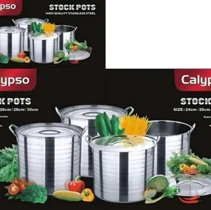 panci set calypso stainless panci kukus steamer calypso stockpot