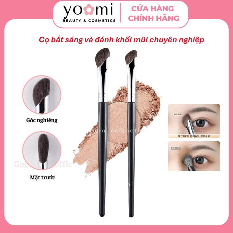 Cọ quạt đánh khối và bắt sáng mũi chuyên nghiệp, Cọ Khối Cọ Xéo Đánh Khối Mũi Đầu Vát Dẹt Lông Mềm Mại Dễ Dàng Sử Dụng YOOMI COSMEITC
