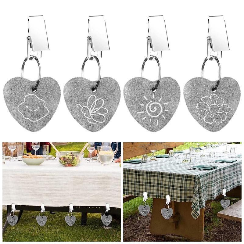 8Pcs/Set Clip Tablecloth Weight Heavy Duty Marble Windproof Flower Sun Cloud Butterflies Keychain Curtain Dining Table Cover Pendant Home Supplies 0