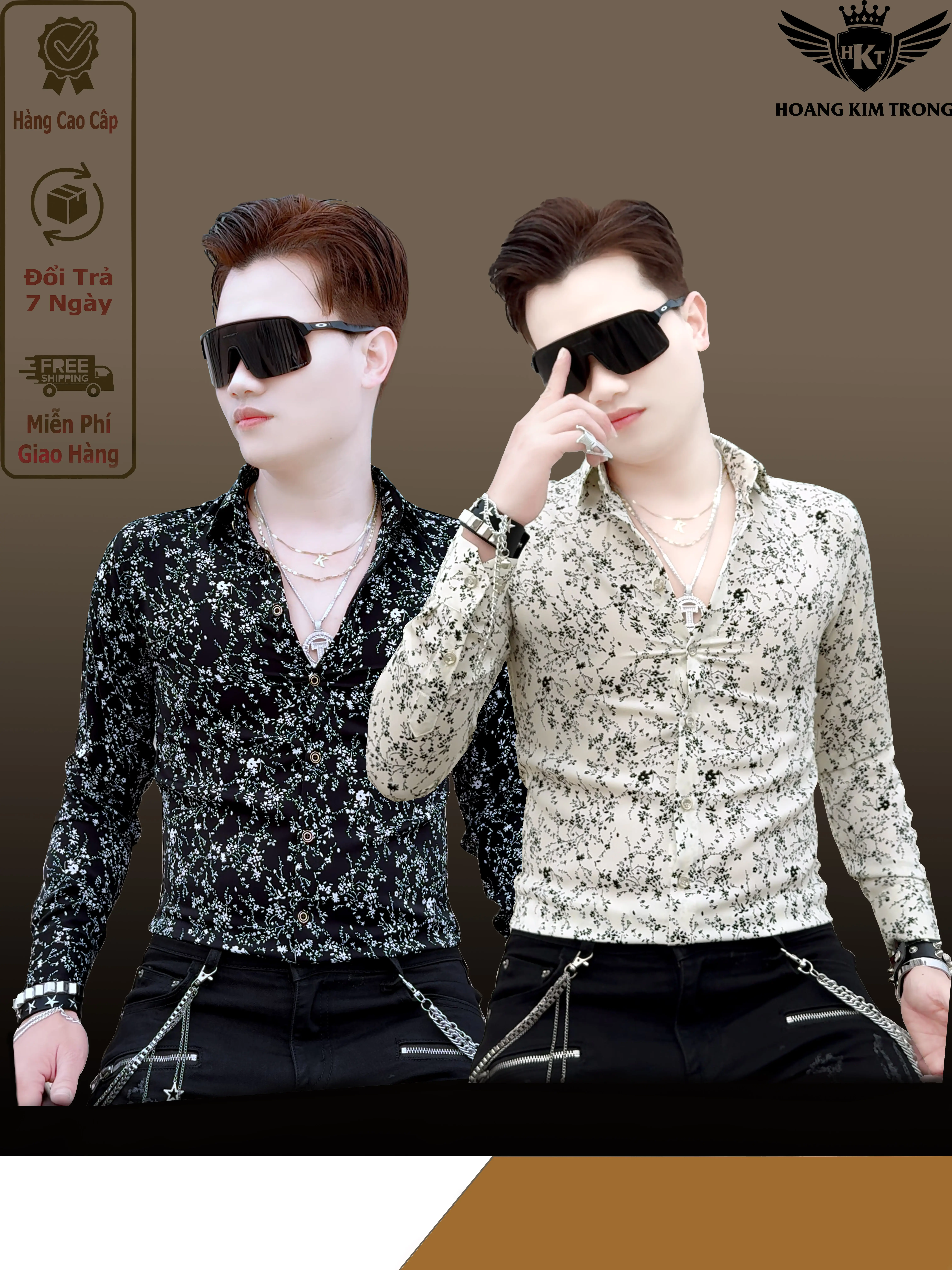 Áo Sơ Mi Lụa Hoa Tấm Co Giãn Cao Cấp Phom Ôm Body