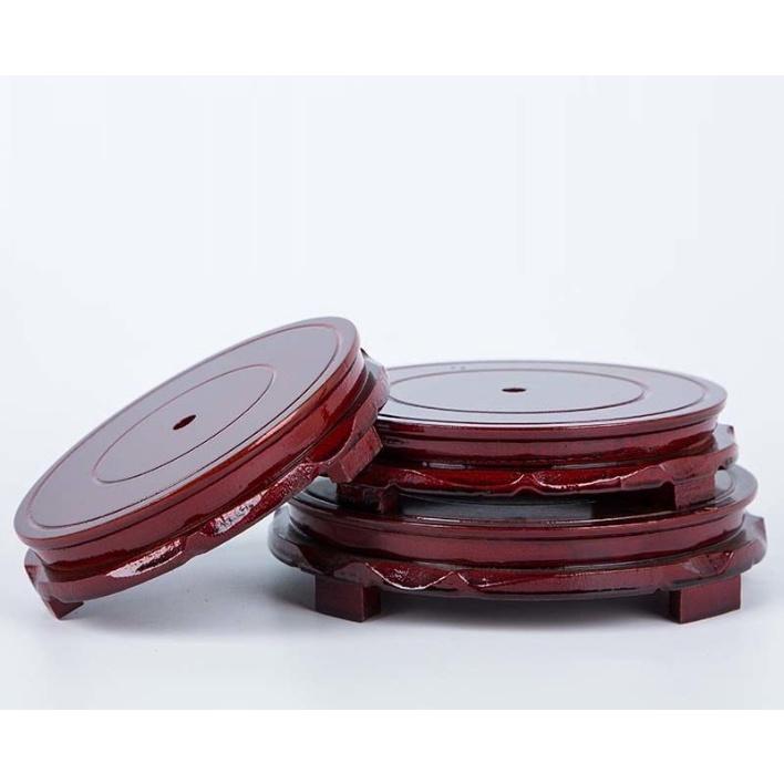 Đế Gỗ Xoay Tròn 360 độ ( Kích Cỡ To 11cm ) để Hũ Vàng Pha Lê, Bát Tụ Bảo Lưu Ly, để Tháp Văn Xương, Thỏi Vàng, Cóc Vàng, 4