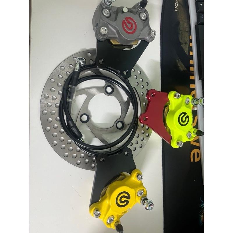 ￼Combo phanh đĩa trước độ phuộc zin xe điện Xmen, cap A Heo Phụ Tùng