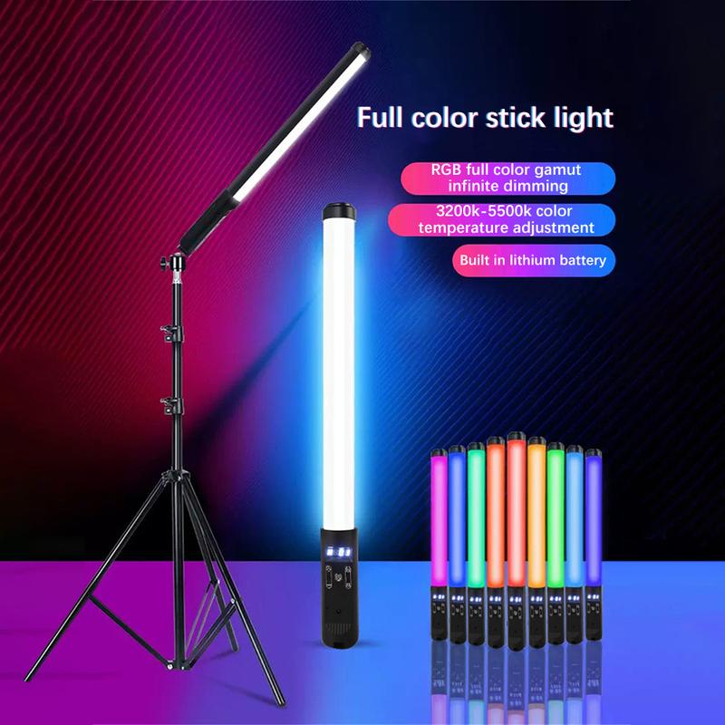 【 Hàng Có Sẵn 】 đèn Lấp Đầy Để Chụp Ảnh, Gậy Đèn Lấp Đầy Nhiệt Độ RGB / Ba Màu, Gậy Đèn LED Cầm Tay Di Động Nhiều Màu Sắc Có Vách Ngăn, Đèn Chụp Trong Nhà, Đèn Tạo Không Khí Phát Sóng Trực Tiếp Ngoài Trời Đủ Màu 1