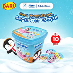 Pino Party Pack Es Serut Buah (Isi 10 Cup) - Rasa Strawberry, Mangga, Jeruk, Anggur