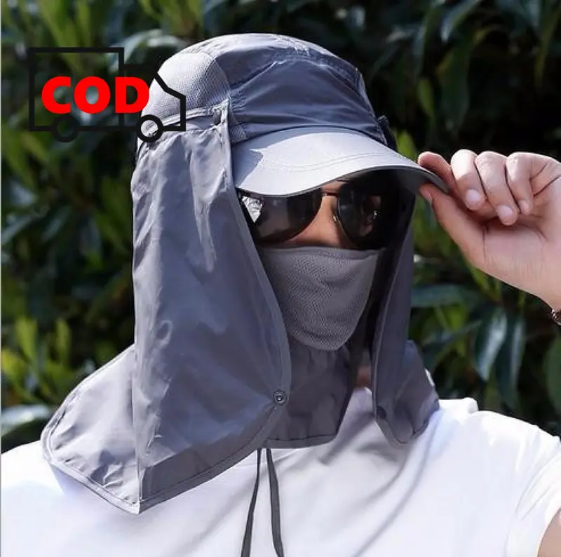 Topi Memancing Mancing Ikan Dengan Penutup Leher Anti Panas UV Matahari Model Tentara Jepang Pelindung Kepala Outdoor Hiking Climbing Fishing Hat Kerja Proyek 4