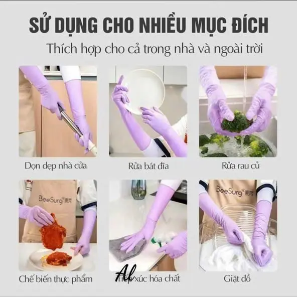 Hộp 10 Đôi Găng Tay Cao Su BeeSurg Mới Dài Hơn, Rửa Bát, Chống Nước, Không Mùi 6