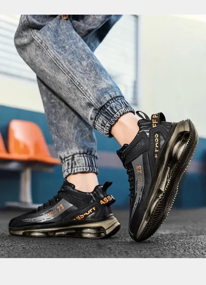 Product Introduction of Men's Sneakers New in High Top Running Shoes Golf Shoes Round Toe Platform Shoes Casual Fashion for Men Sneakers Waterproof 24
