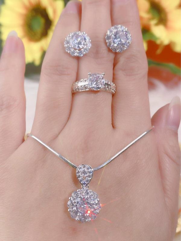  Bộ 3 món dây chuyền và bông tai Chain Women Jewelry Nữ dâychuyền vòng cổ vòng cổ dây chuyền Trang Sức day  chuyen co la 