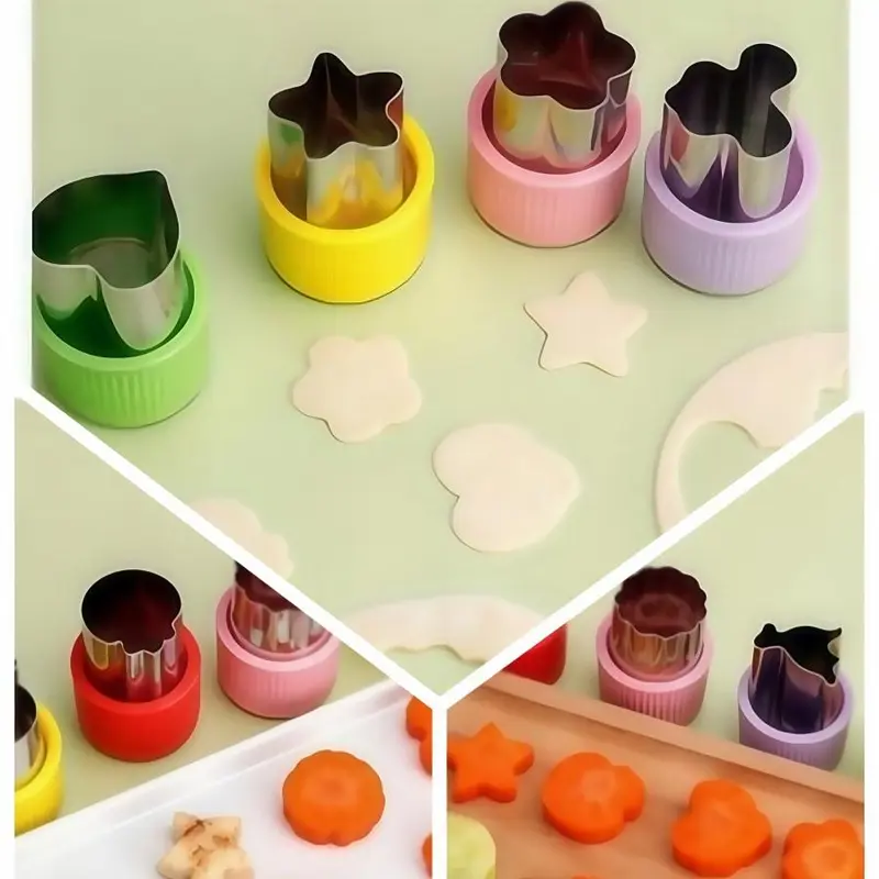 Kids Baking Set, 24pcs/set Cute Cartoon Rabbit Shaped Mold with Removable Fruit & Vegetable Tools, Creative Cooking & Pretend Play Tool 7