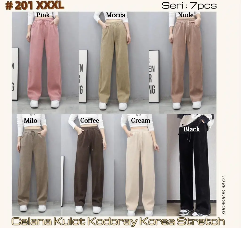 Celana Panjang 6630 3702 / 201 / 8950 / 8932 Kulot Corduroy Import Wanita Casual Pants fit to 3XL