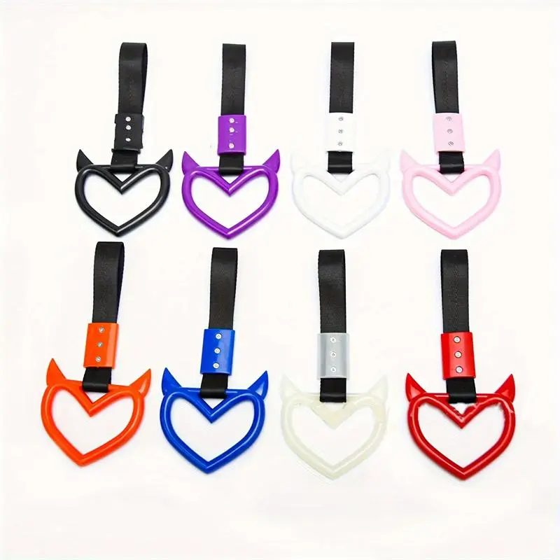 Universal Car Bumper Warning Ring, Portable Car Heart Shaped Handle Strap, Bumper Decoration Accessories for Vehicle, Bus, Truck 0