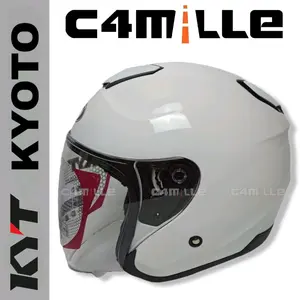 HELM KYT KYOTO SOLID WHITE HALF FACE SINGLE VISOR