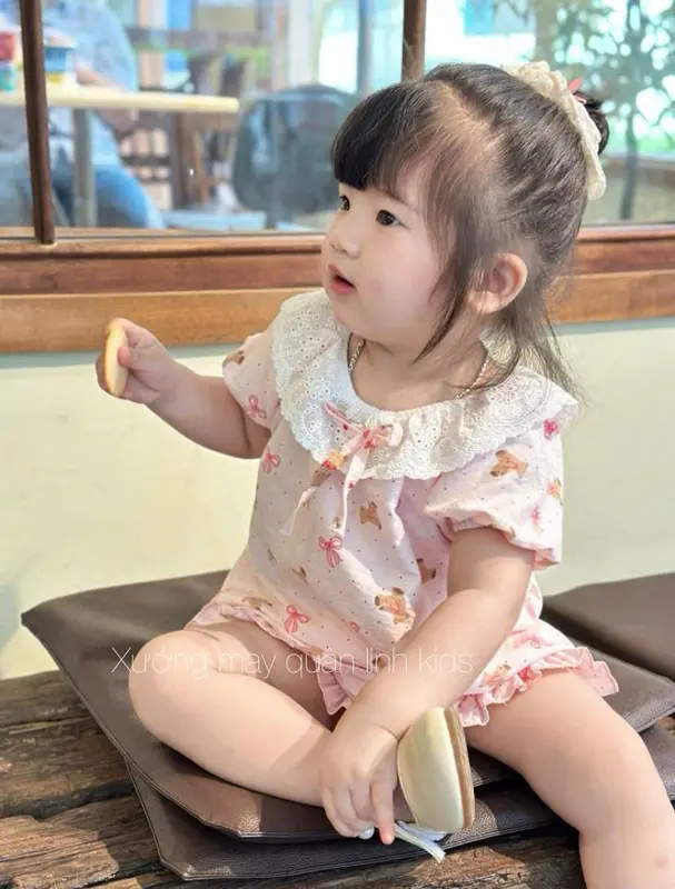 Sét BỘ ĐŨI Hàn CỔ REN TO QUẦN BÈO xinh xắn cho bé gái 6-18KG 2