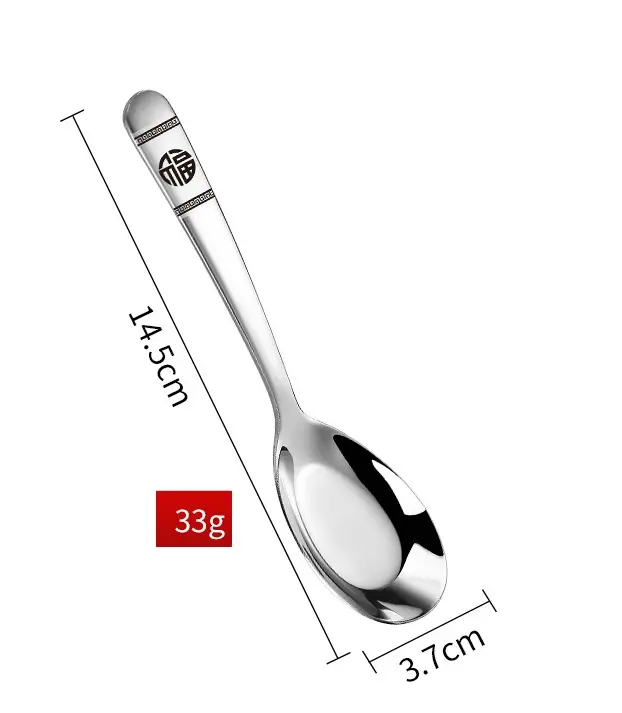 COMBO 3 Thìa chữ PHÚC 3 kích cỡ ăn cơm phở cháo inox thép cao cấp dày đẹp sáng bóng asian soup spoon 3