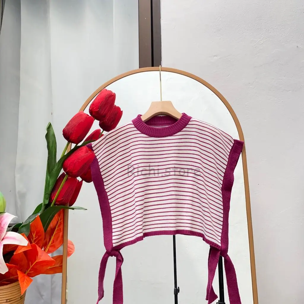yura vest tali crop motif blaster rompi rajut wanita