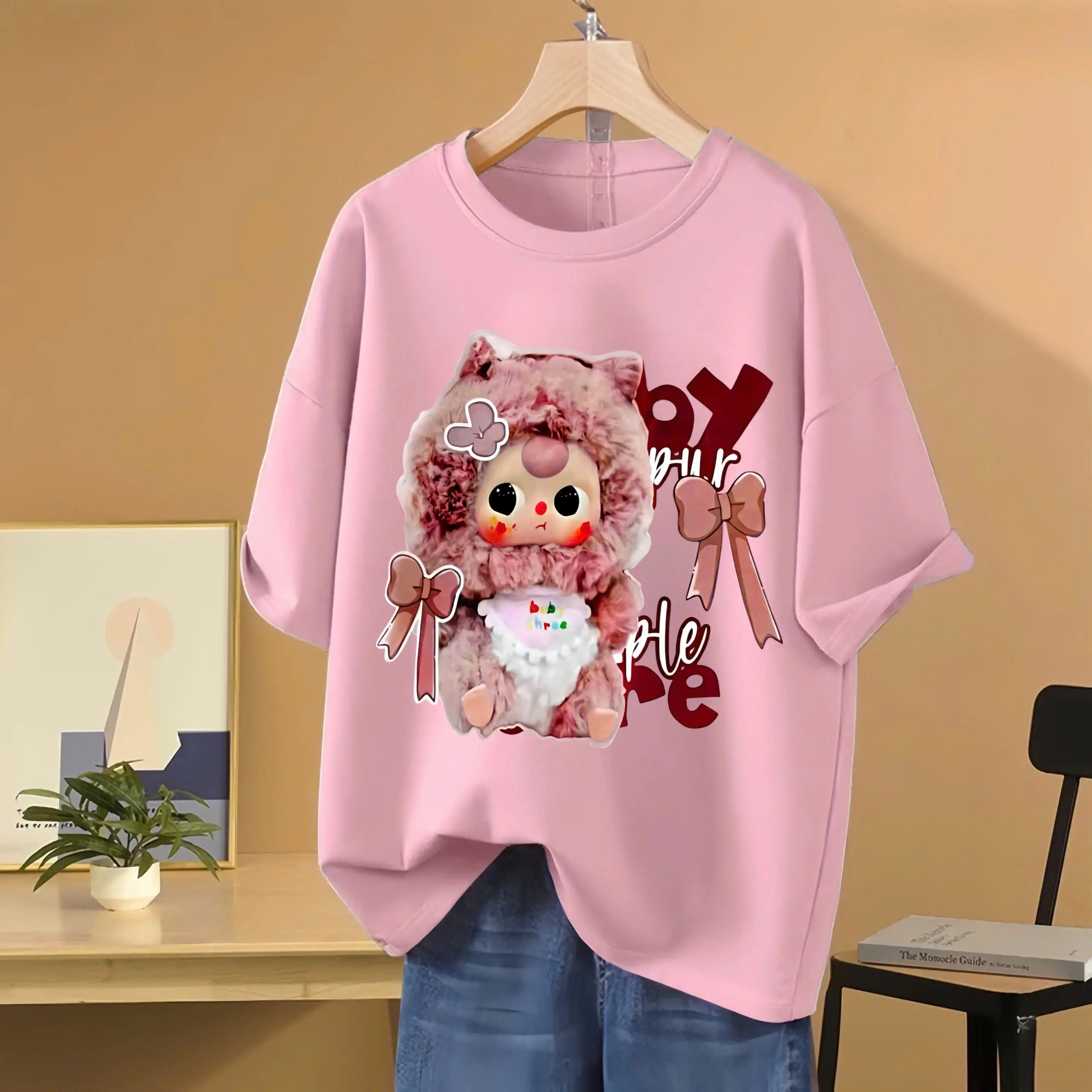 Áo thun bé gái, áo baby three dễ thương cho bé gái fom rộng chất vải cotton mềm mát thoải mái thấm hút mồ hôi cho bé 15-45kg