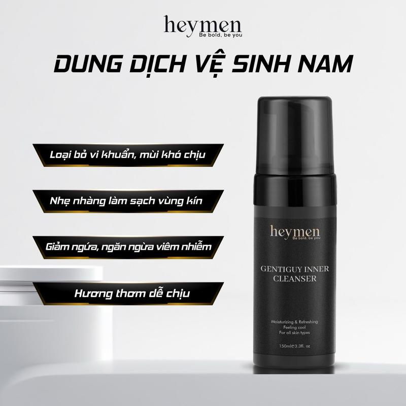 Combo Lịch Lãm Heymen 3 món , gồm  Sữa tắm 350ml , dung dịch vệ sinh tạo bọt 120ml , nước hoa vùng kín 10ml Massage làm sạch body dich 1