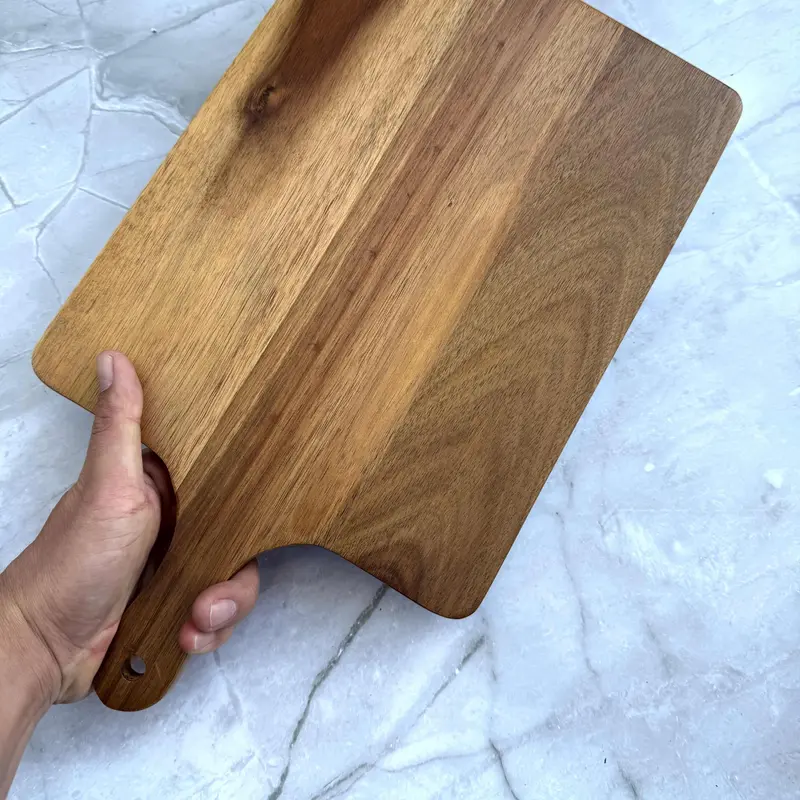Wooden Pizza Board with Handle, 1 Count Wooden Food Tray, Kitchen Restaurant Hotel Bar Entertainment Convenient and Practical Outdoor Barbecue 5