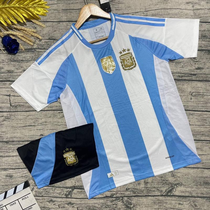 Áo Bóng Đá , Áo Đá Banh Đội Tuyển Argentina Sọc Sân Nhà 24/25  - Vải Polyester Thái Lan 0