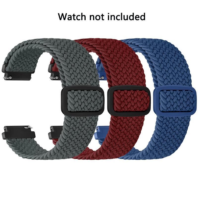 Product Introduction of Braided Nylon Watch Band (Band Only), 3 Counts Adjustable Sports Watch Band for Samsung Galaxy Watch 6 5 4 Active 2, Universal Watch Band for Men & Women 15