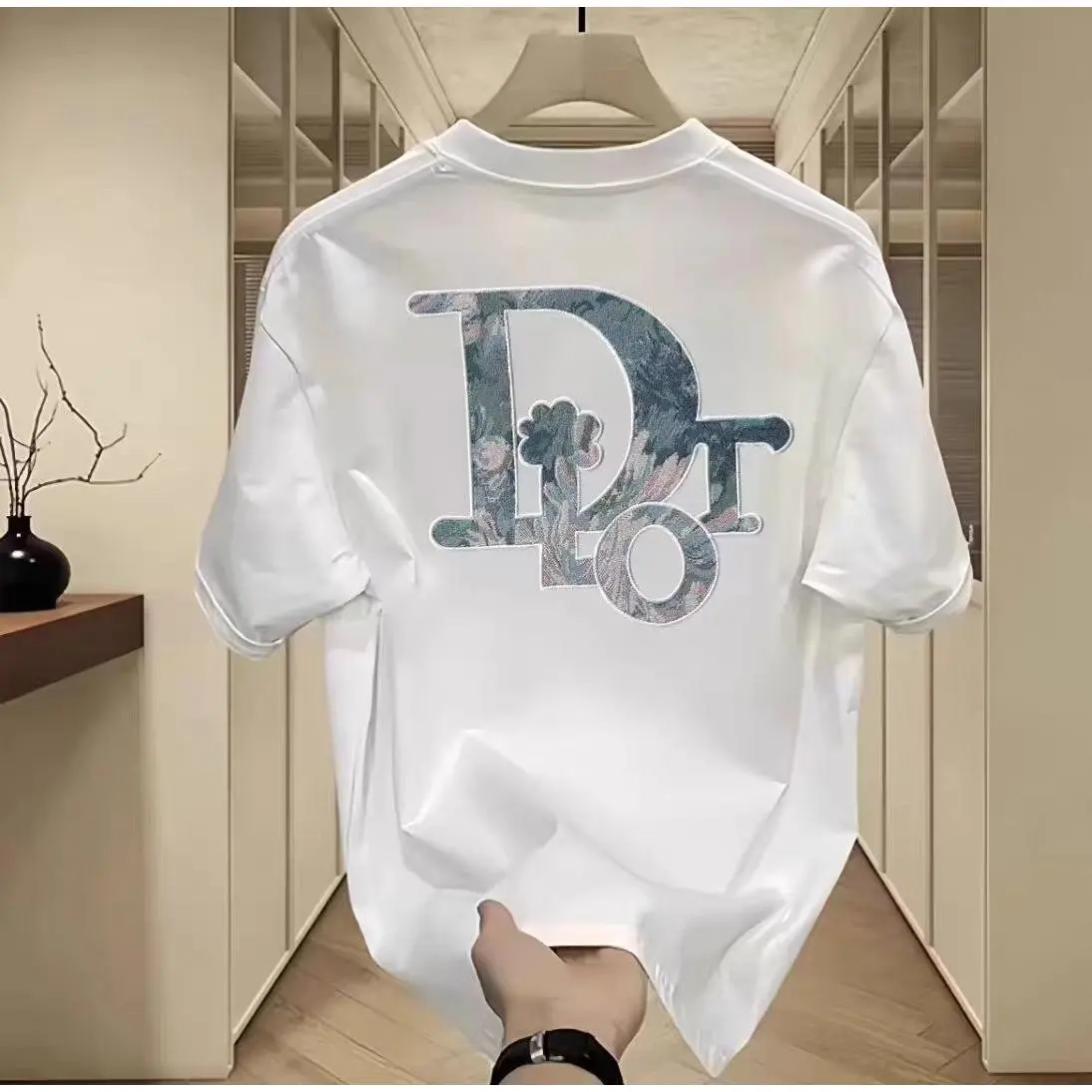 Men's T-Shirt, Trendy Brand, Cotton Material, Korean Style, Loose and Casual, Round Neck, Suitable for Women and Men, Short Sleeve, Plus Size, American Style, Oversized Top, Fashion Emart