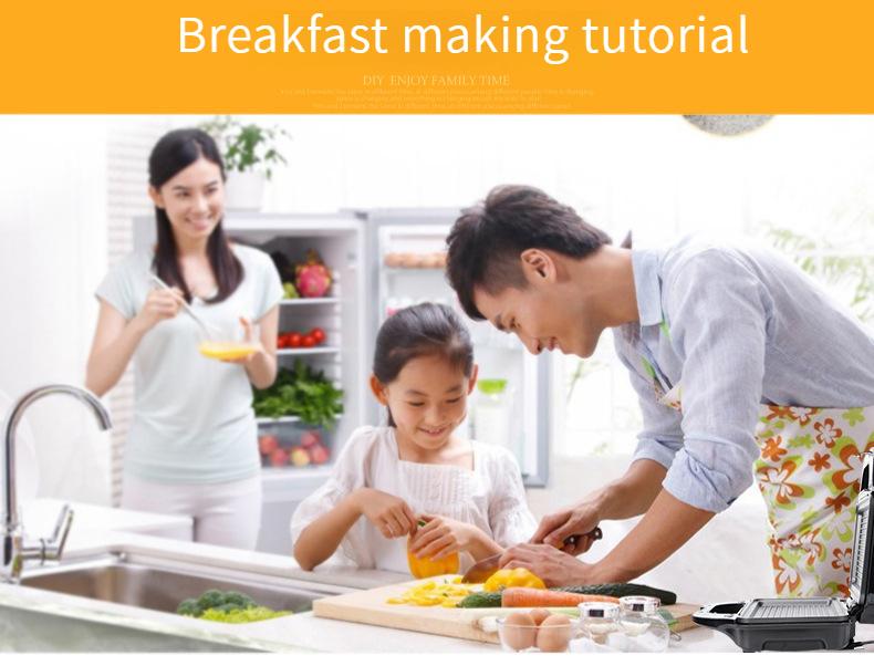 Product Introduction of Sandwich Machine 3-in-1 Replaceable Plate Household Multi-Function Waffle Machine Heating Electric Baking Pan Steak Cutter Pani Breakfast Machine Barbecue Plate Bread Maker Baking Tray 1