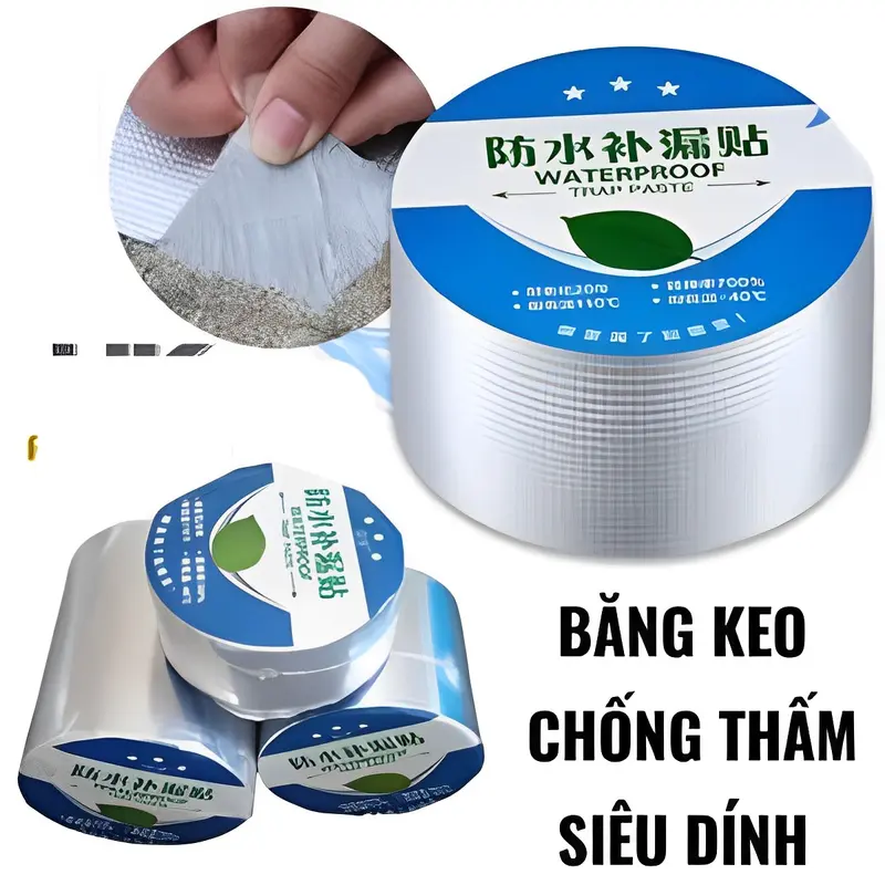 Cuộn 5 mét băng keo dán rộng 5cm/10cm/20cm miếng dán siêu dính - siêu chống thấm nước - siêu chống dột độ bền cao dễ sử dụng Băng Keo Chống vá tường 0