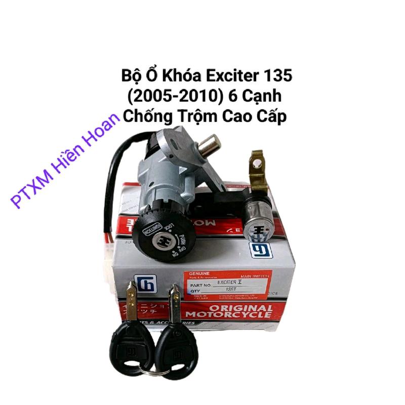 Bộ Ổ Khóa Xe Exciter 135 (2005-2010) 6 Cạnh Chống Trộm Cao Cấp Hãng Chiau Hung. Bộ Khóa Điện, Khóa Yên Xe Máy. Phụ Kiện Phụ Tùng