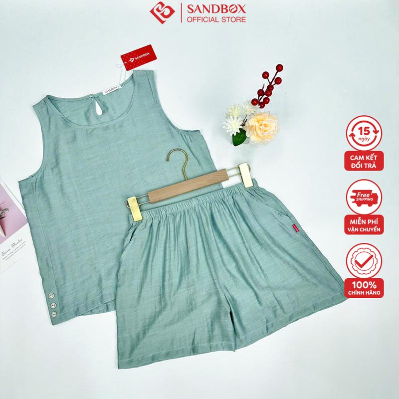 Đồ Bộ Nữ, Bộ Mặc Nhà SANDBOX Chất Liệu Đũi Cao Cấp, Thiết Kế Quần Đùi, Áo Sát Nách BDD25002 - Women, Quần Áo Ngủ