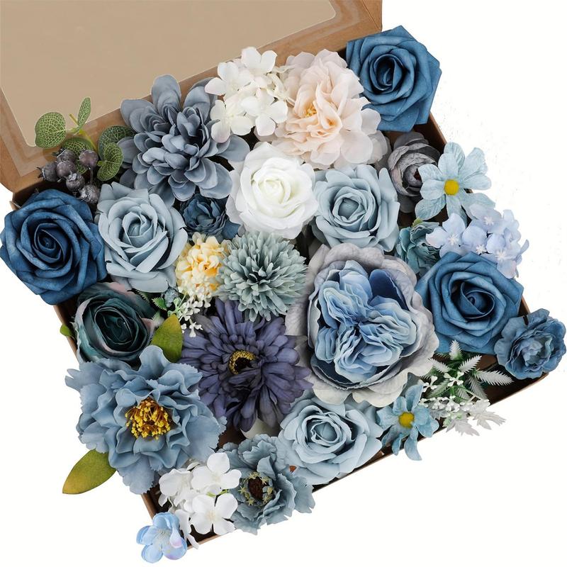 Artificial Flower Box, 1/2 Boxes Mixed Color Fake Wedding Flower, DIY Wedding Bouquets Centerpieces Arrangements Decorations 0
