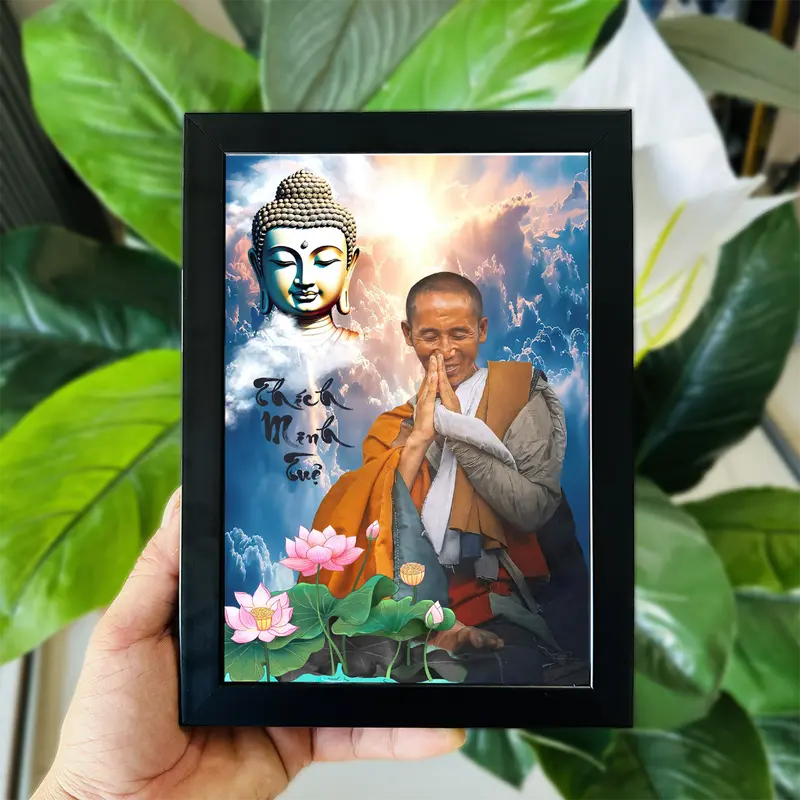 Tranh Ảnh Để Bàn Sư Thầy Thích Minh Tuệ Nhiều Kích Thước (Có thể treo) Decor Khung Tranh 4