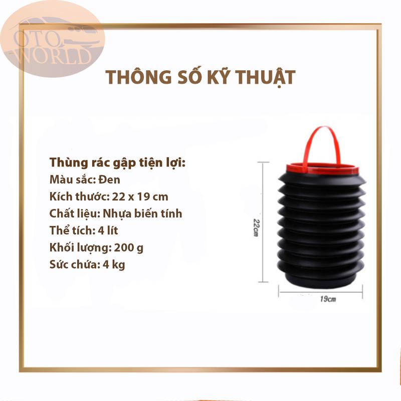 THÙNG GẬP ĐỰNG RÁC GỌN NHẸ - TIỆN LỢI - ĐA NĂNG CHO XE HƠI 2