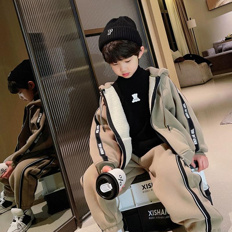Bộ Đồ Bé Trai, Chất Lượng Cao, Lót Lông Cừu, Dày Dặn, Thích Hợp Cho Mùa Đông, Quần Áo Thể Thao Trẻ Em, Tuyệt Vời, Quần Áo Trẻ Em Nhỏ Phong Cách Phương Tây, Bộ Đồ Hai Mảnh, Thích Hợp Cho Bé Trai Và Bé Gái, Quần Áo Nữ, Quần Áo Nam, Quần Áo Nam, Quần Áo Nam 6