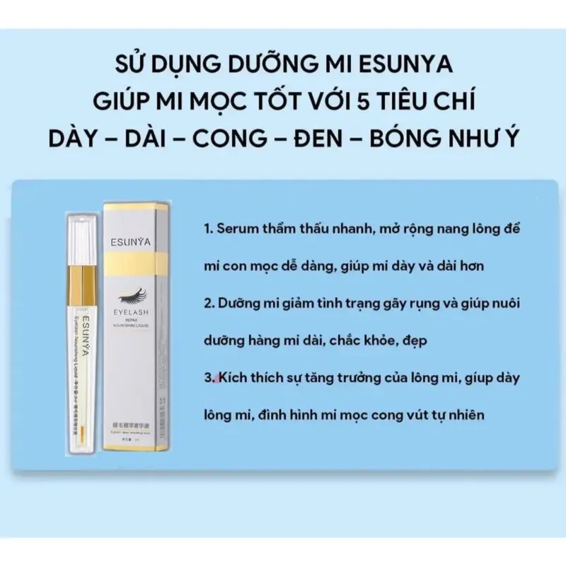 Serum Làm Dài Lông Mi, Esunya, Giúp Nuôi Dưỡng Sâu, Giúp Lông Mi Dài Và Mỏng Nữ Trang Điểm Mascara Women Cosmetic Mỹ Phẩm 1