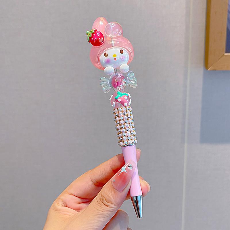 Product Introduction of Sanrio Bead String Pen Kawaii Hello Kitty Cinnamoroll Cute Cartoon DIY Pen Pompompurin Kuromi My Melody Stationery Birthday Gift 37