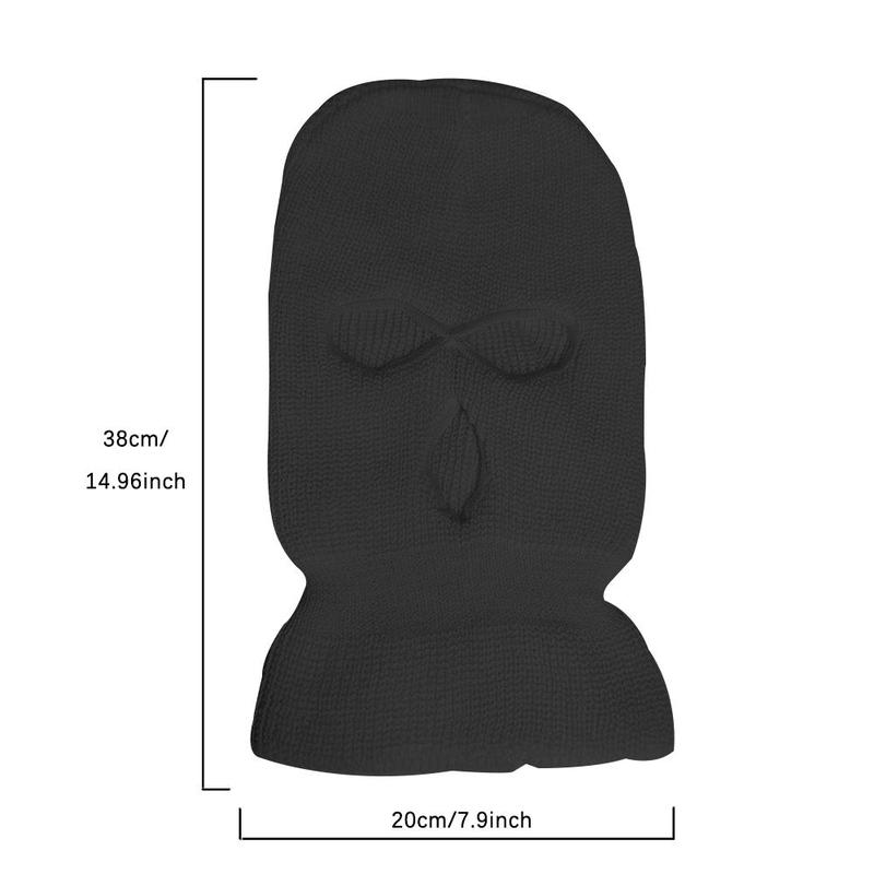 Product Introduction of Solid Color 3-hole Knit Ski Mask, Winter Warm Face Mask, Outdoor Sports Head Cover For Men & Women, Outdoor Sports Cycling Accessories, Warm Motorcycle Full Face Mask For Skiing Snowboard 5